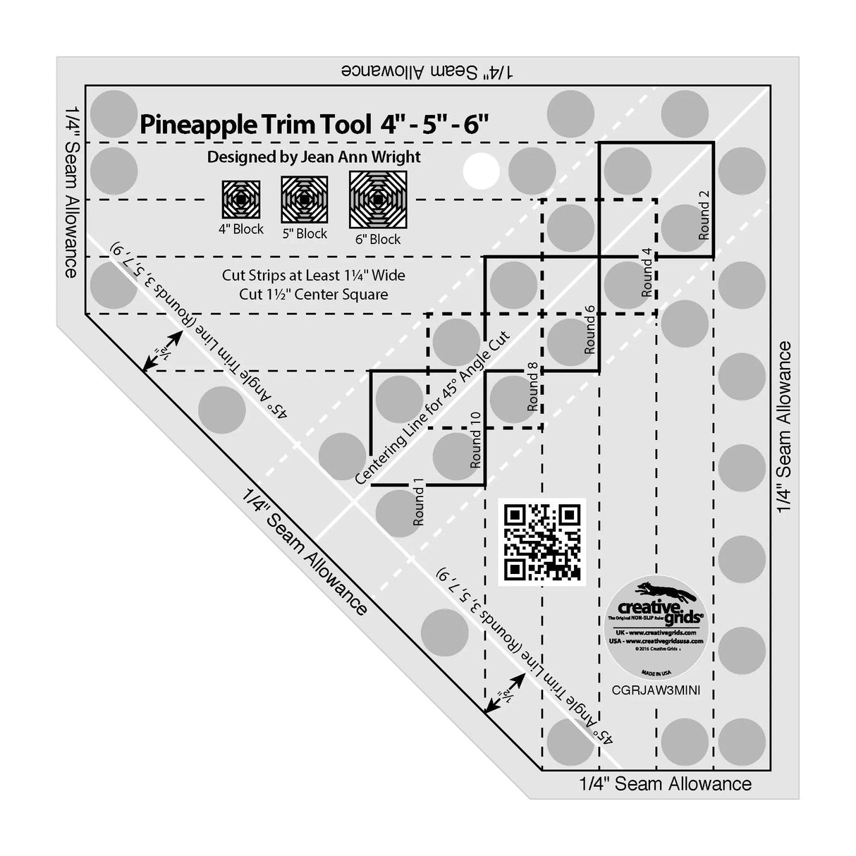 Quilt Ruler Pineapple Trim Tool Mini