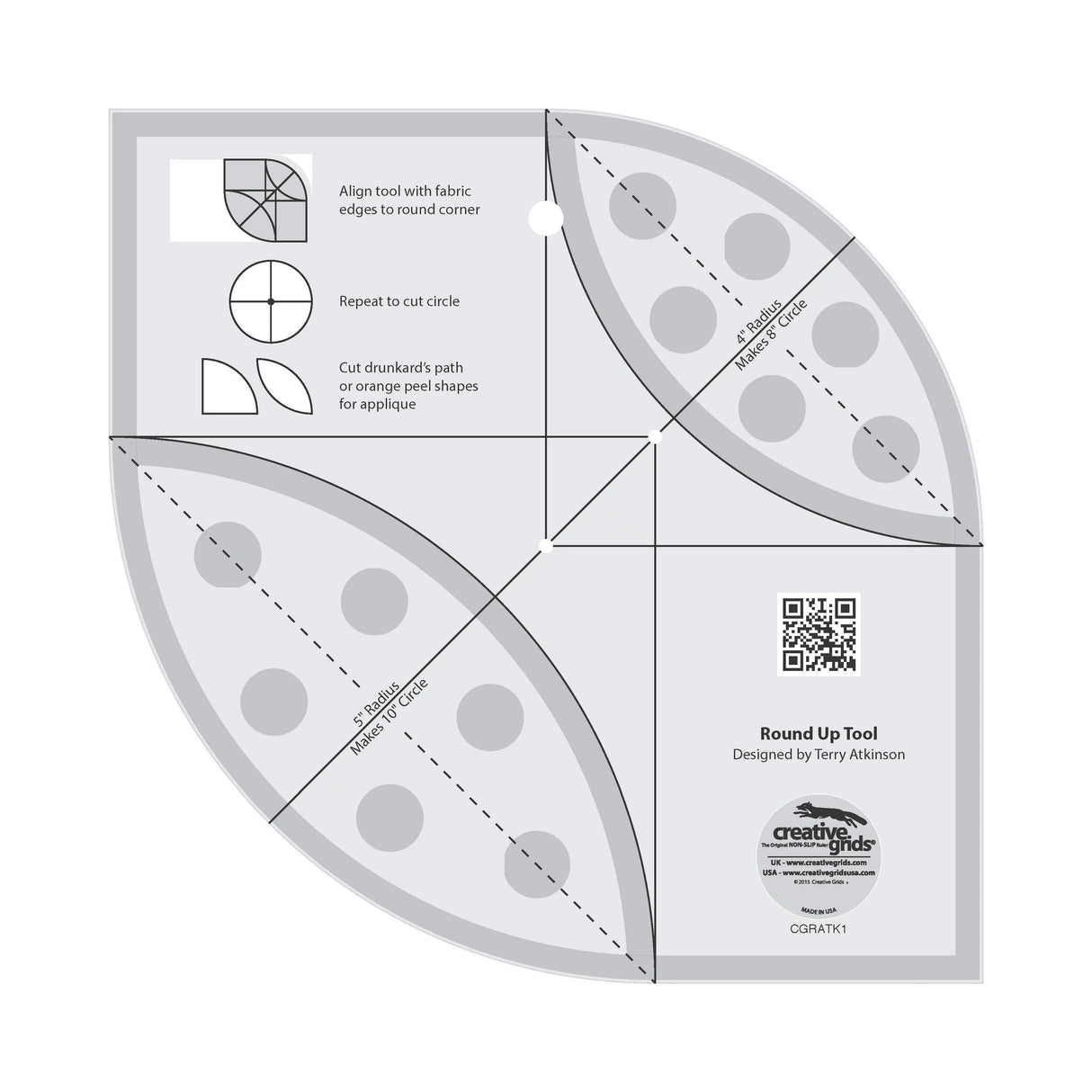 Quilting Ruler Round Up Tool 8in x 8in