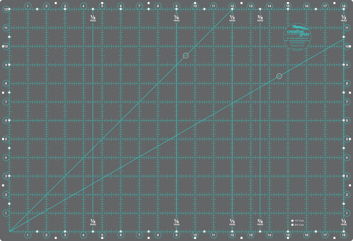 Rotary Cutting Mat Self-Healing Double Sided 12in x 18in Grey