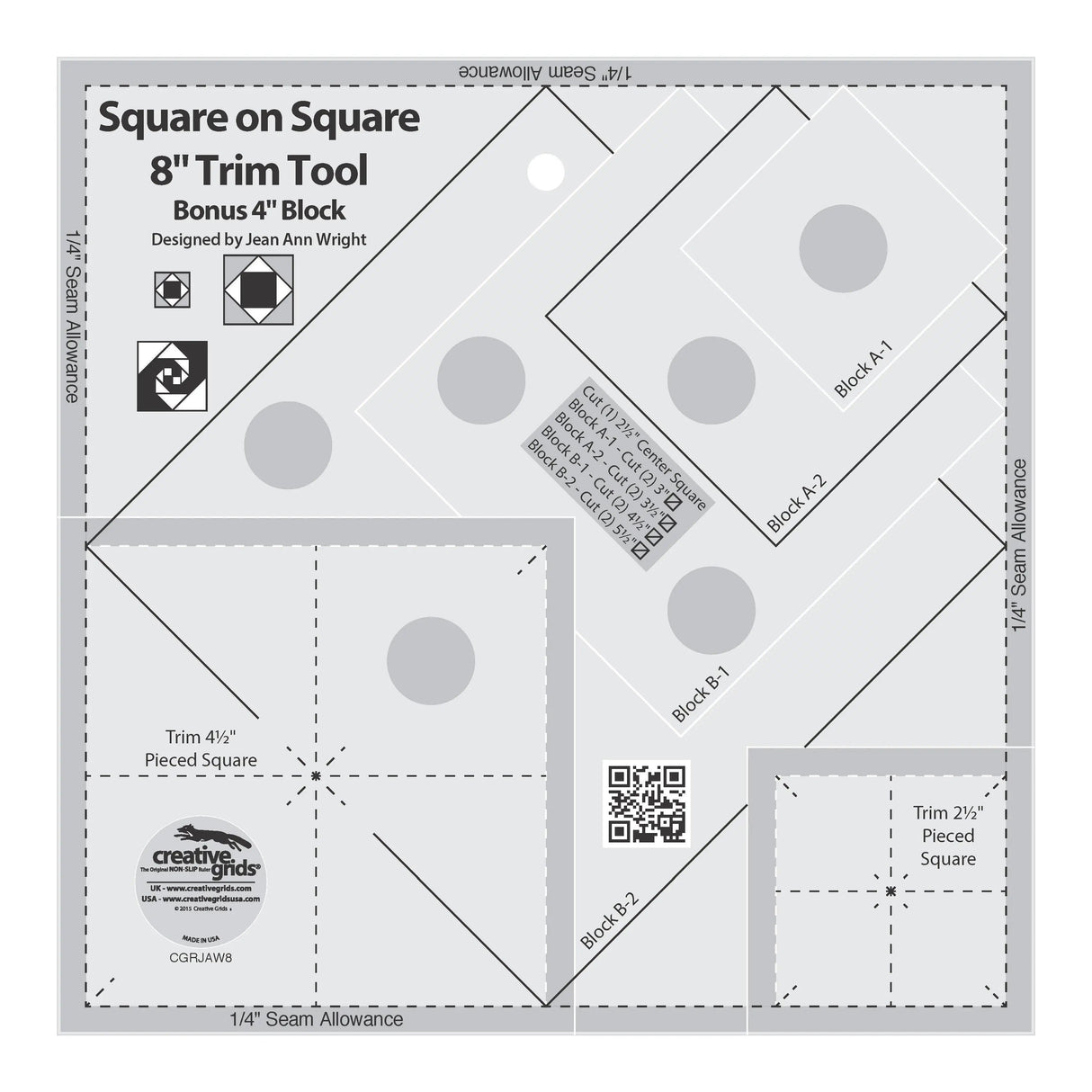 Quilting Ruler Square on Square Trim Tool