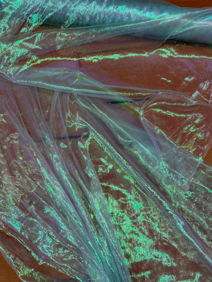 1 Yard Crinkle Barbie Organza Fabric Two Tone Sheer for Events & Home Decor 36" Wide