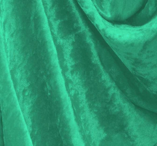 1 Yard Elegant Mermaid Green Crushed Velour 58/60" Wide 160 GSM Polyester Fabric