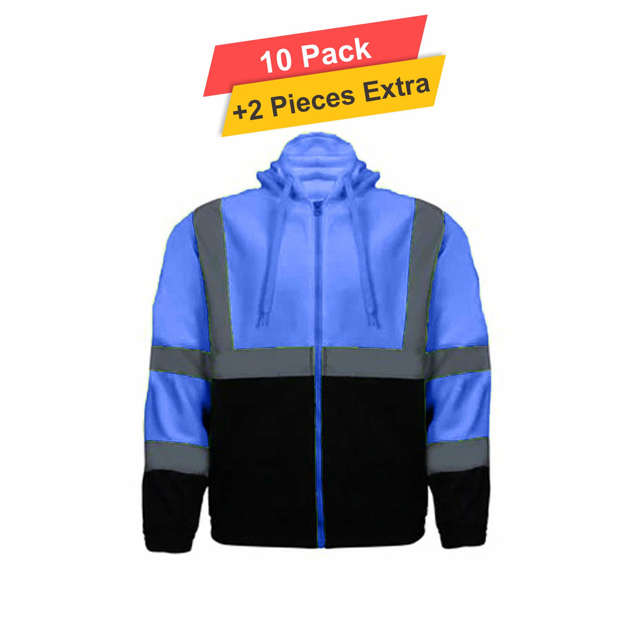 Tones Fullzip Reflective Fleece Hoodie - 10 Pack - 7.62oz/yd2 - 100% Polyester