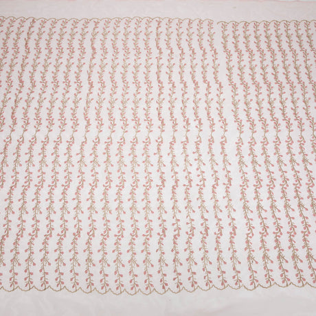 1 Yard Tulle Lace Fabric Embroidered Applique Intricate 3D Pattern Elegant 52/54" Wide