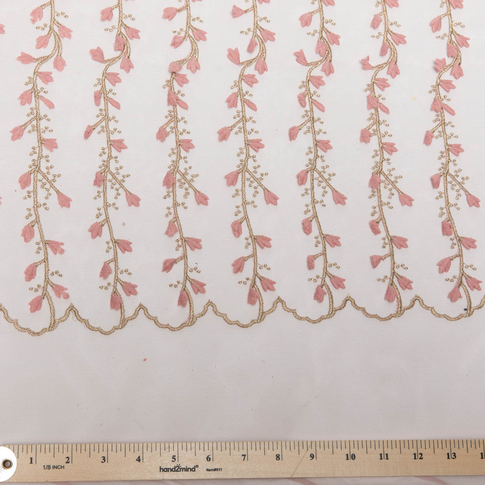 1 Yard Tulle Lace Fabric Embroidered Applique Intricate 3D Pattern Elegant 52/54" Wide