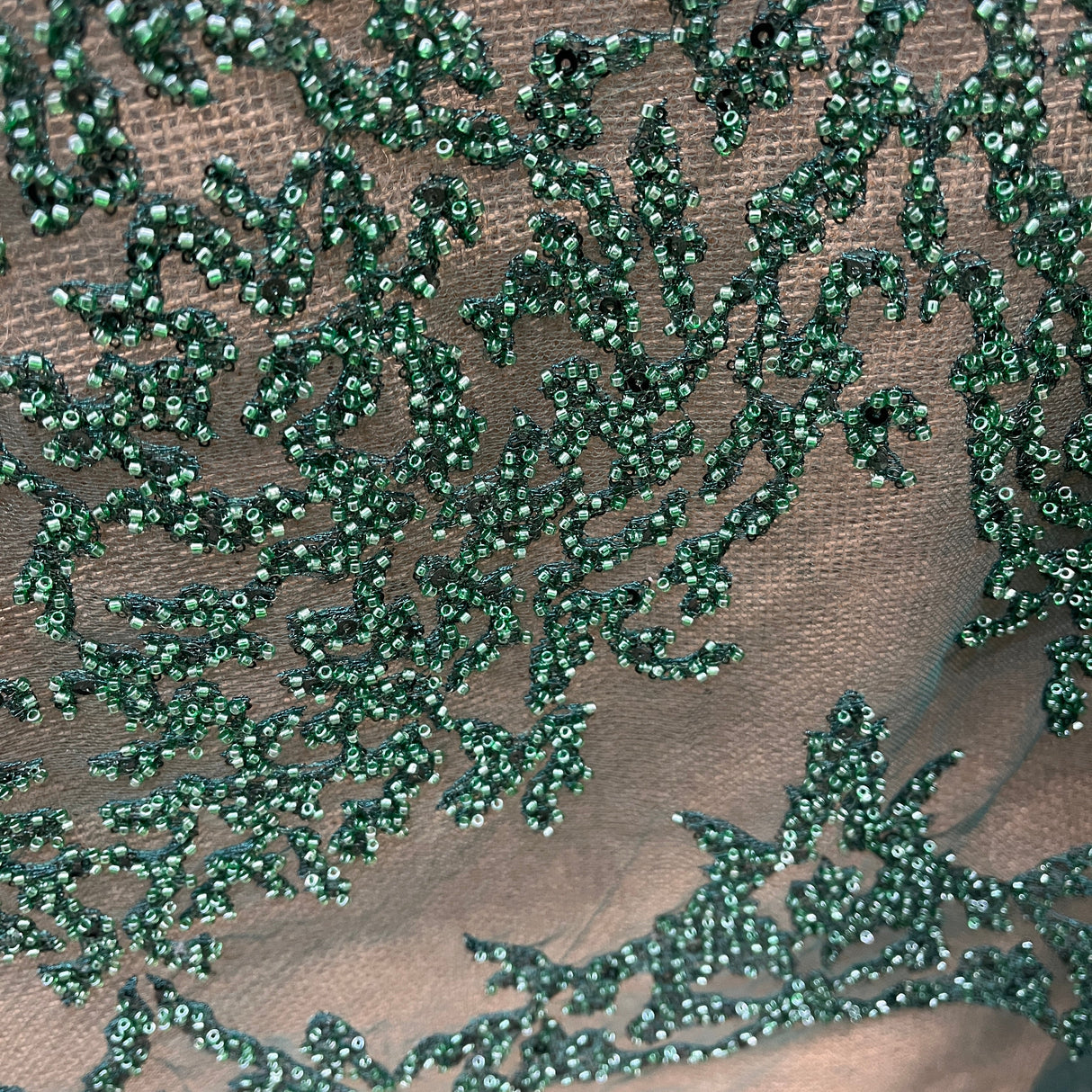 Beaded Lace Fabric Embroidered Mesh