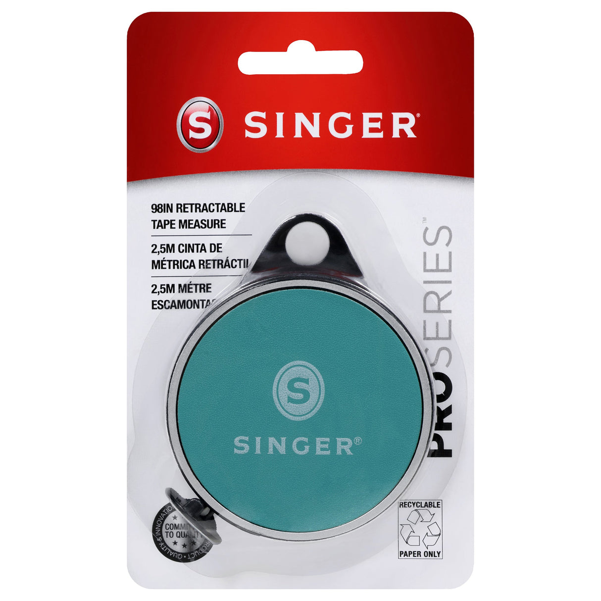 SINGER ProSeries 96 Inch Leatherette Retractable Pocket Tape Measure