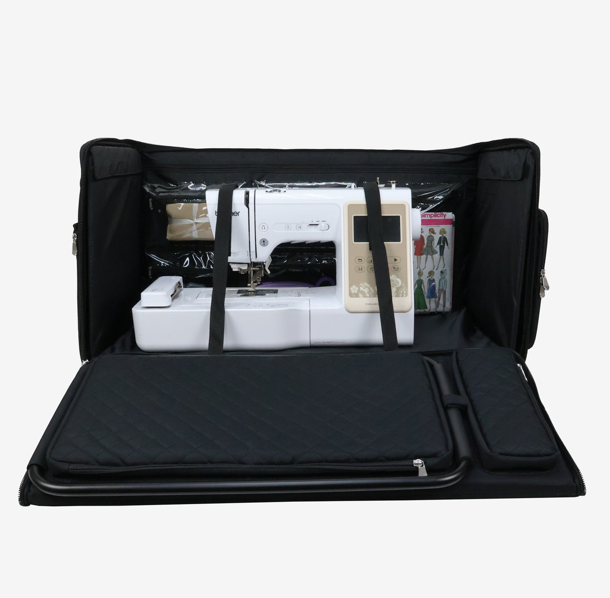 Everything Mary Jumbo 5 Wheel Collapsible Rolling Sewing Machine Storage Case Black