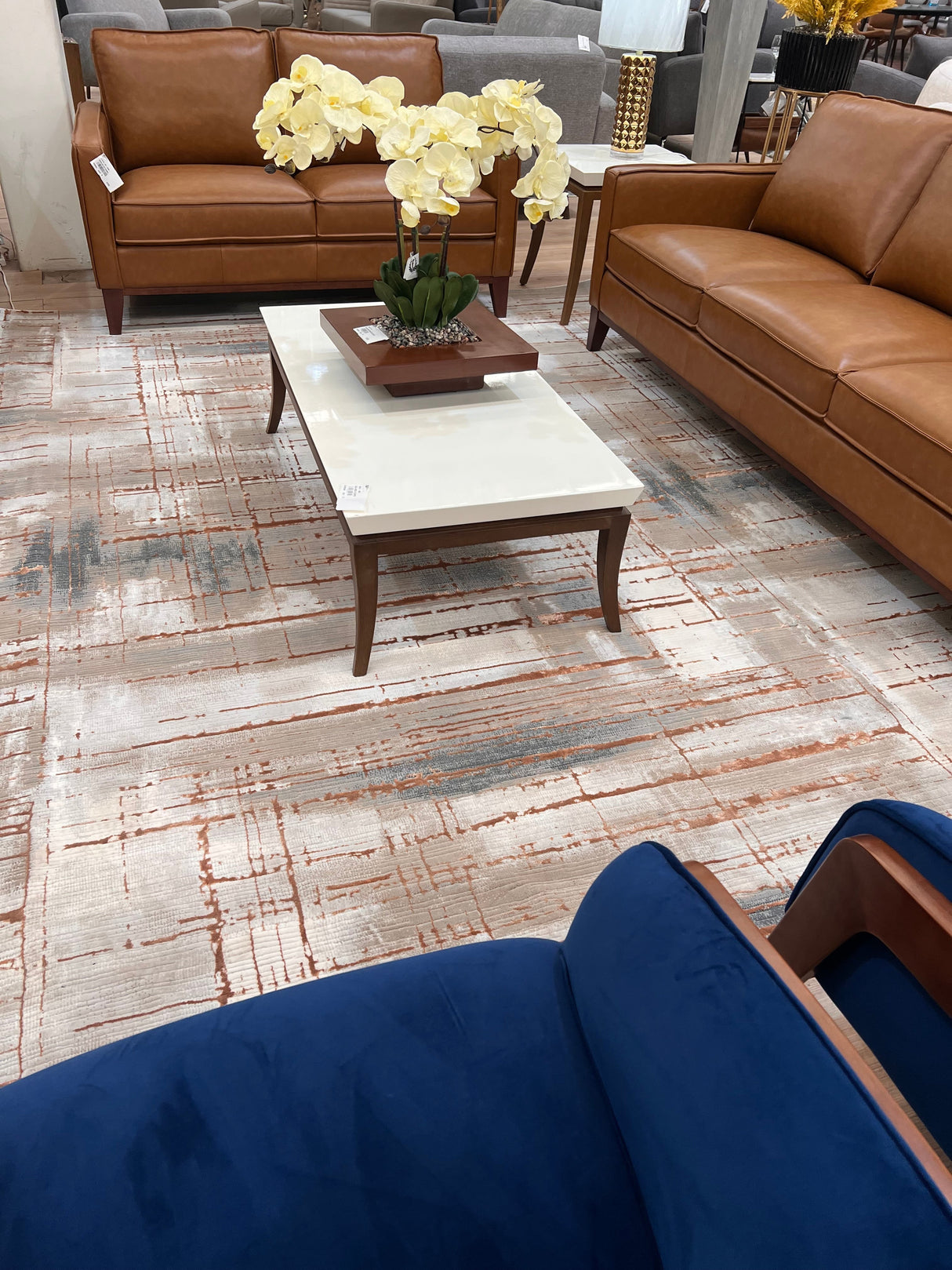 METZ 4203 Polyester Viscose Fabric - Creme, Charcoal, Silver, Mocha Abstract Geometric High-Low Texture, 9' 8" x 13' (1 Rug)