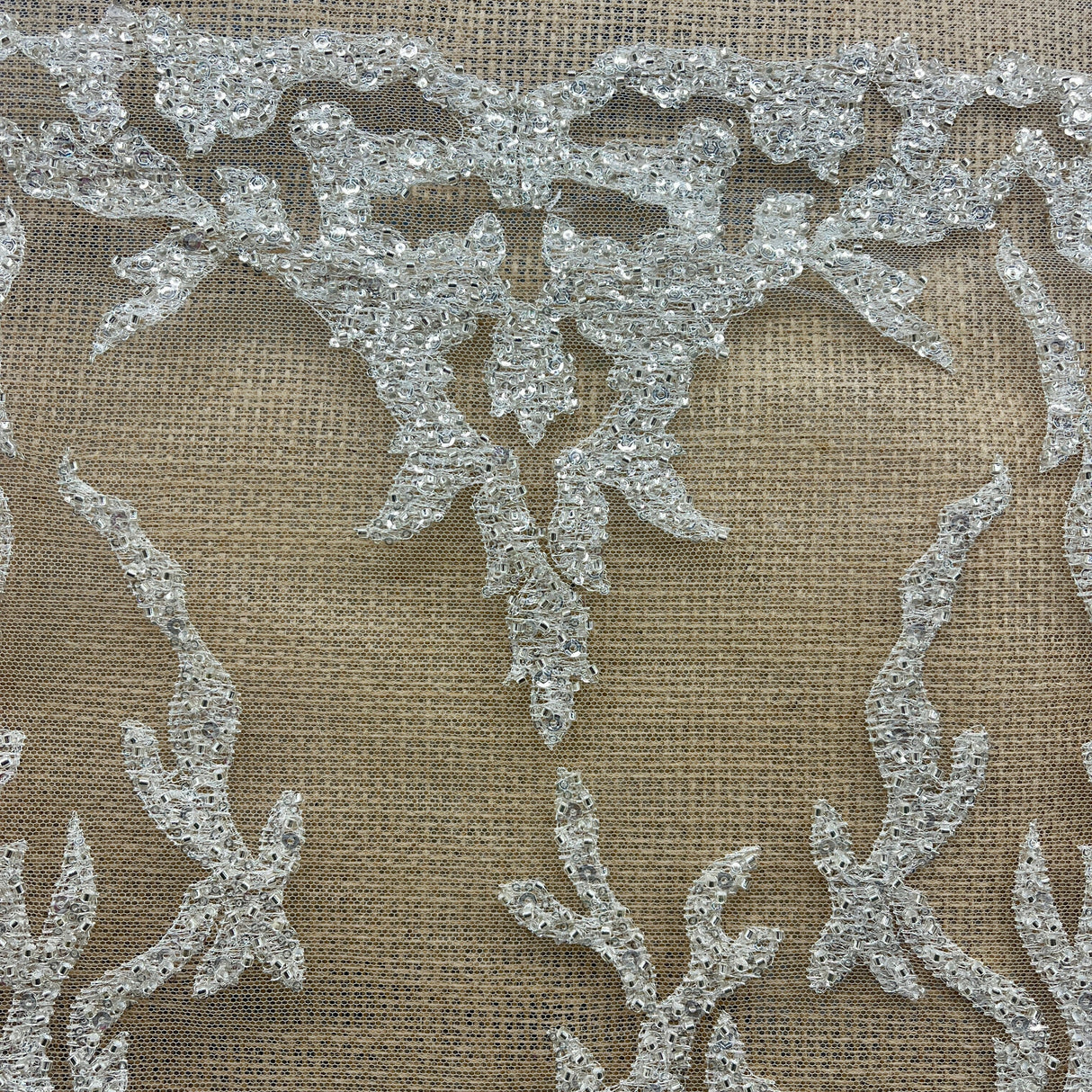 Beaded Lace Fabric Embroidered Mesh