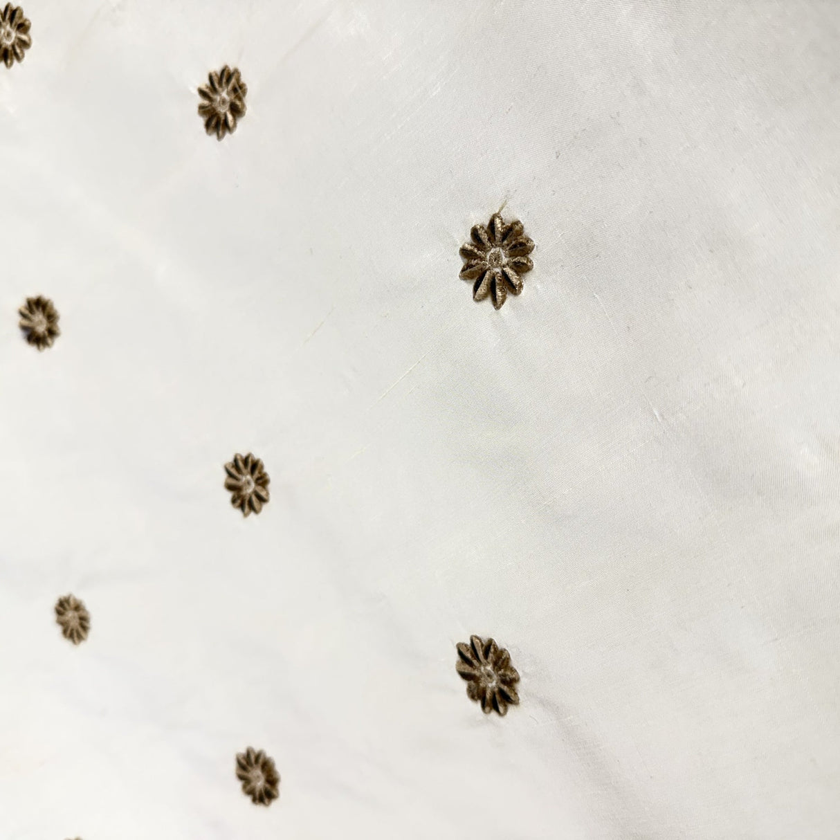 Dakota Silk Fabric - Floral Dotted Embroidered, 54" Width (1 Yard)