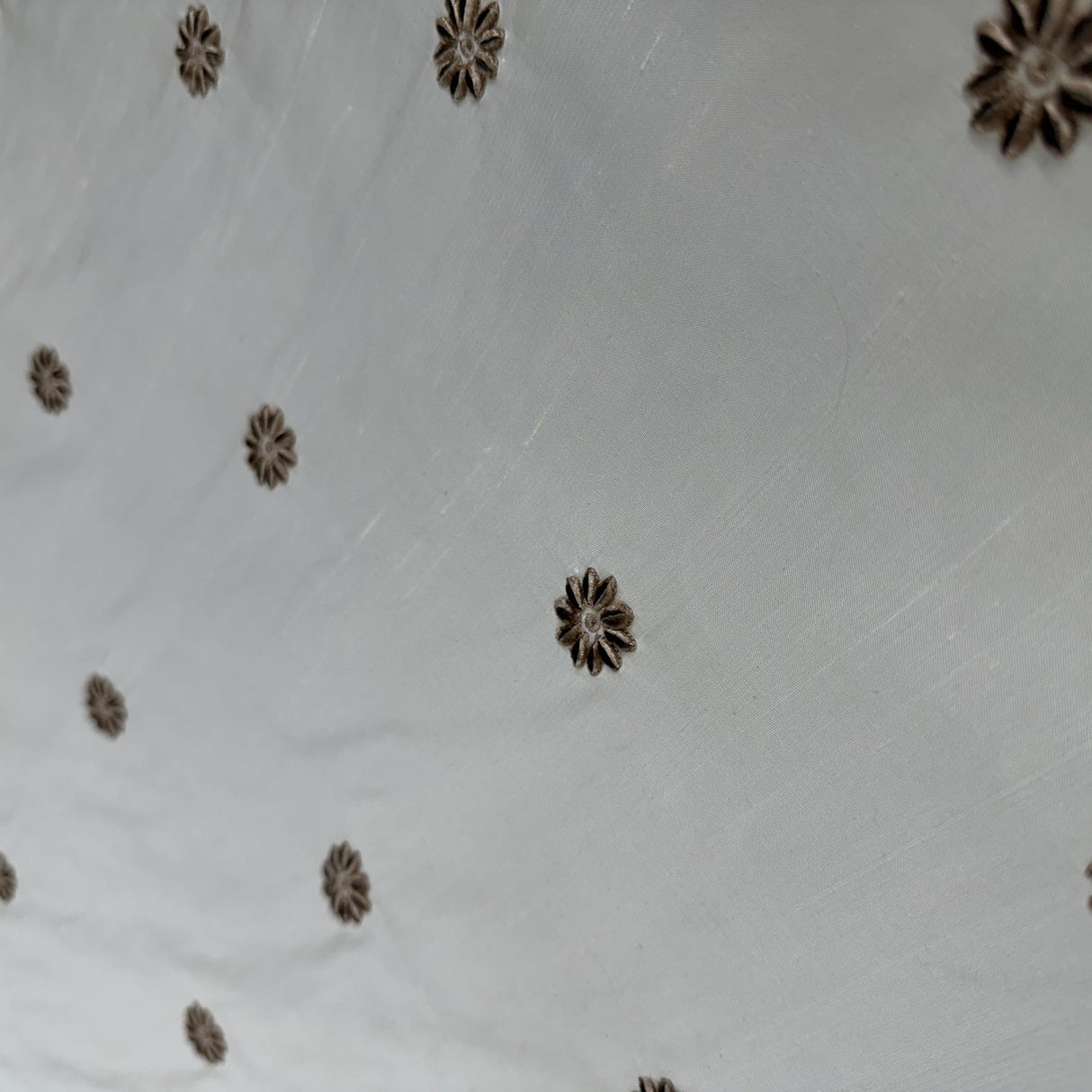 Dakota Silk Fabric - Floral Dotted Embroidered, 54" Width (1 Yard)