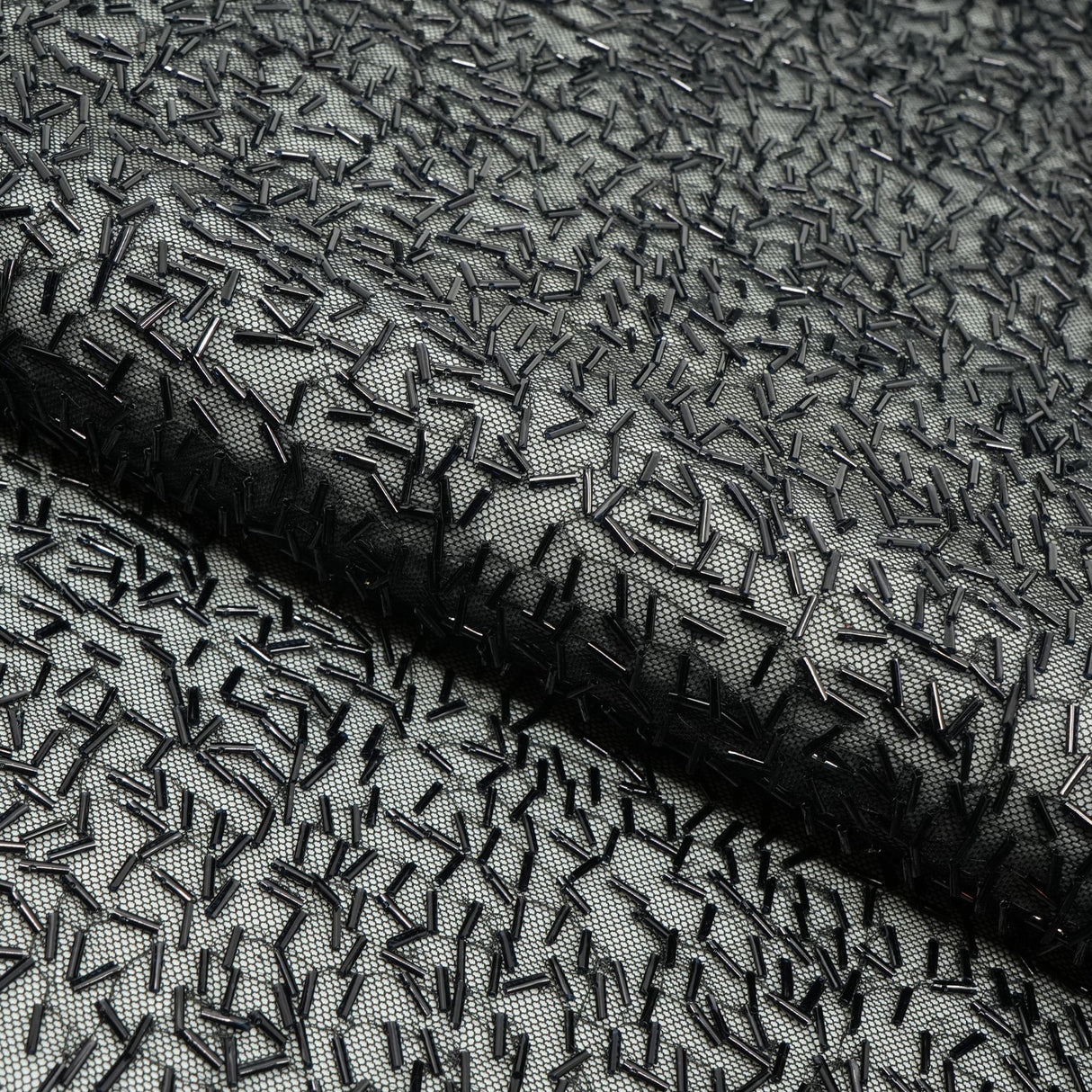 Beaded Stretch Mesh Fabric
