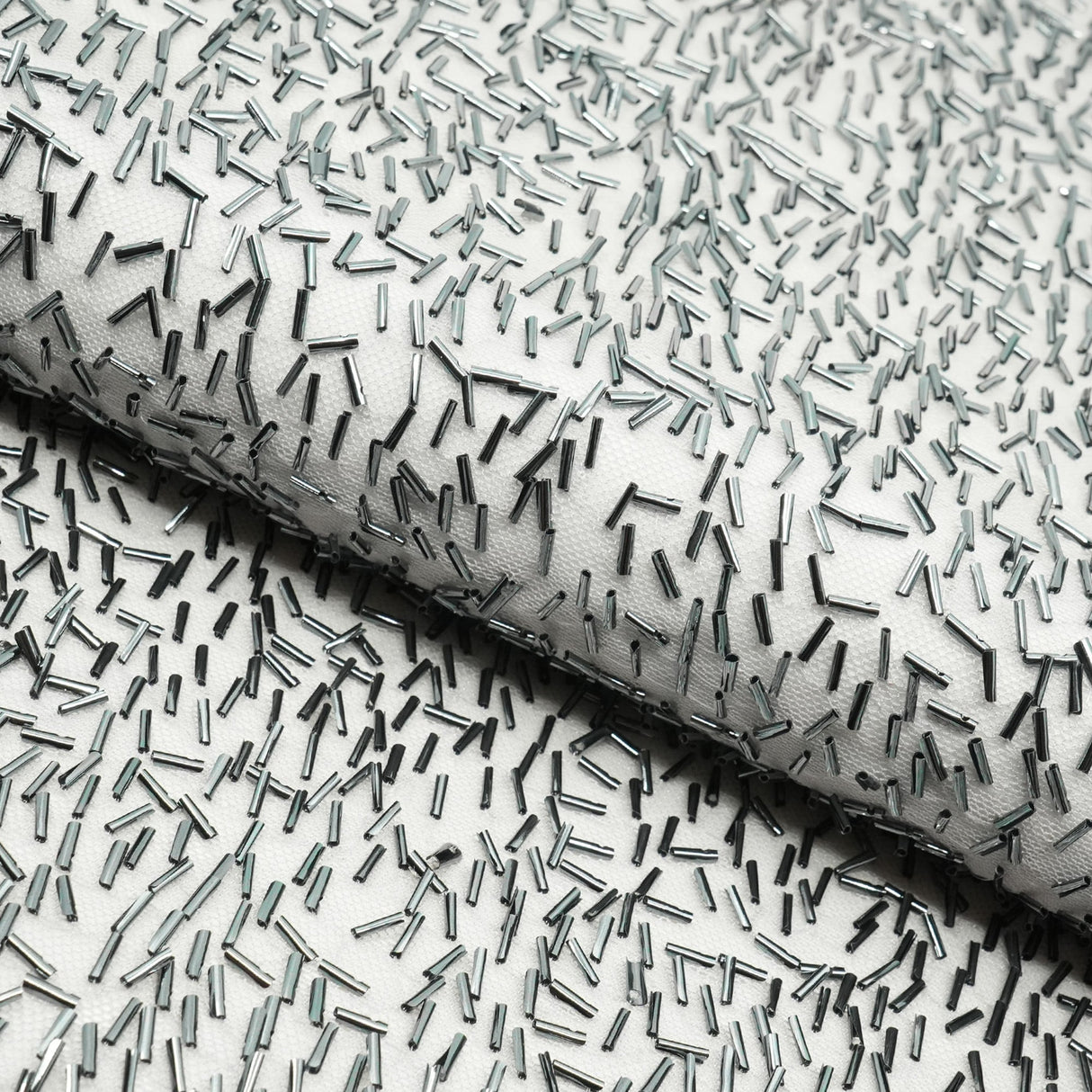 Beaded Stretch Mesh Fabric