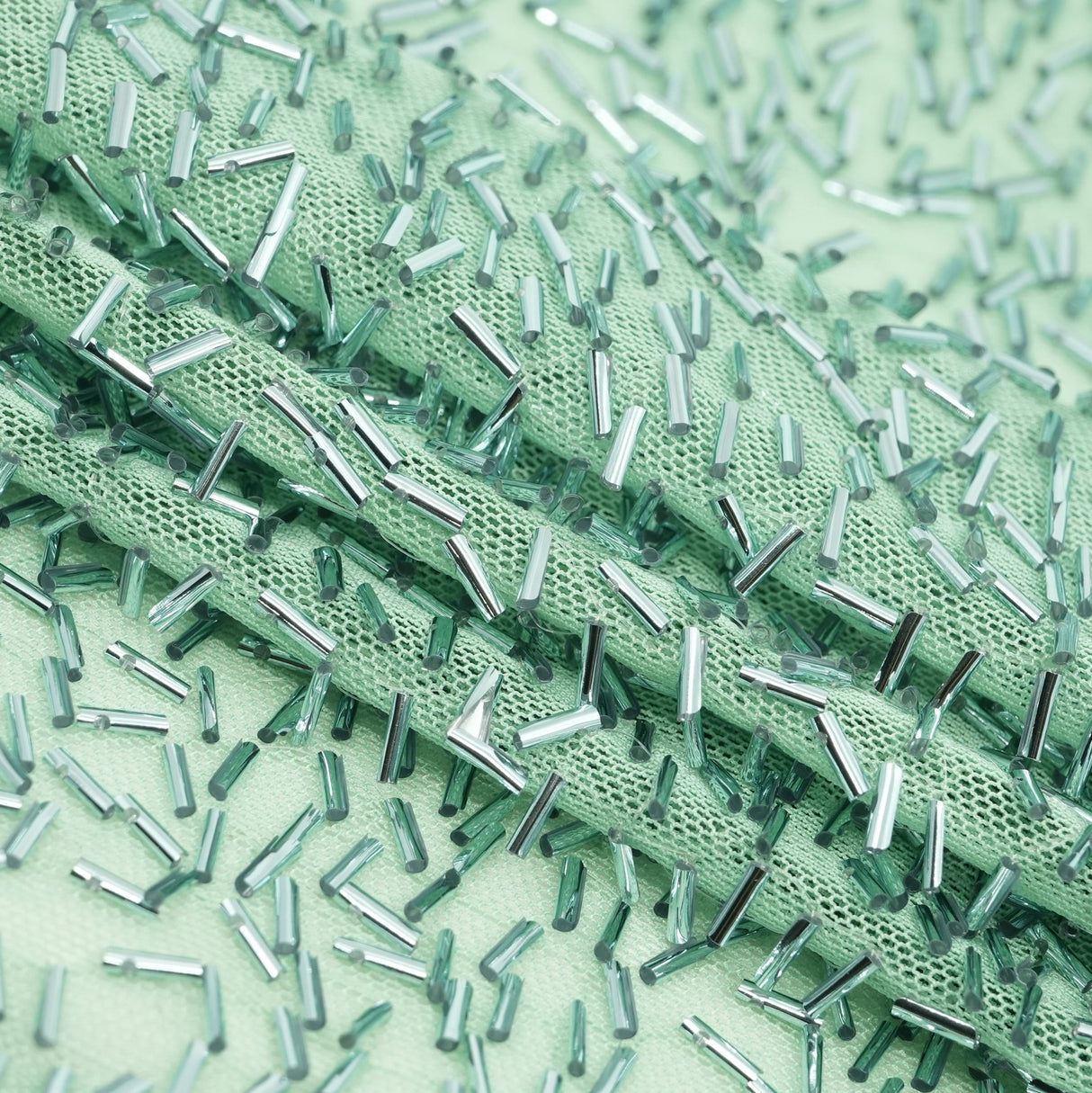 Beaded Stretch Mesh Fabric
