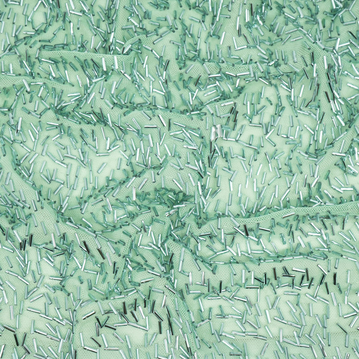 Beaded Stretch Mesh Fabric