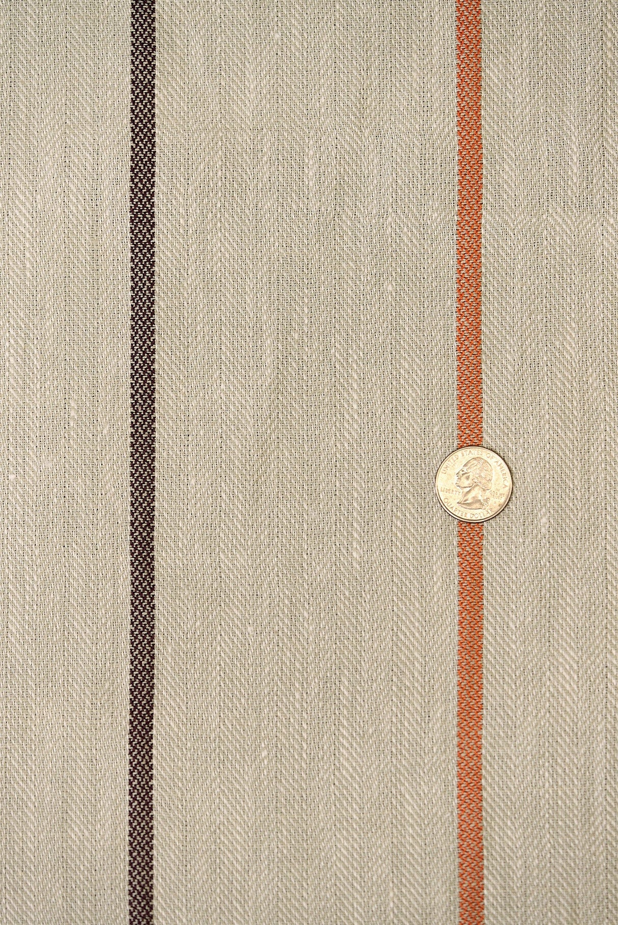 Linen Herringbone Yarn-Dyed Stripe Fabric