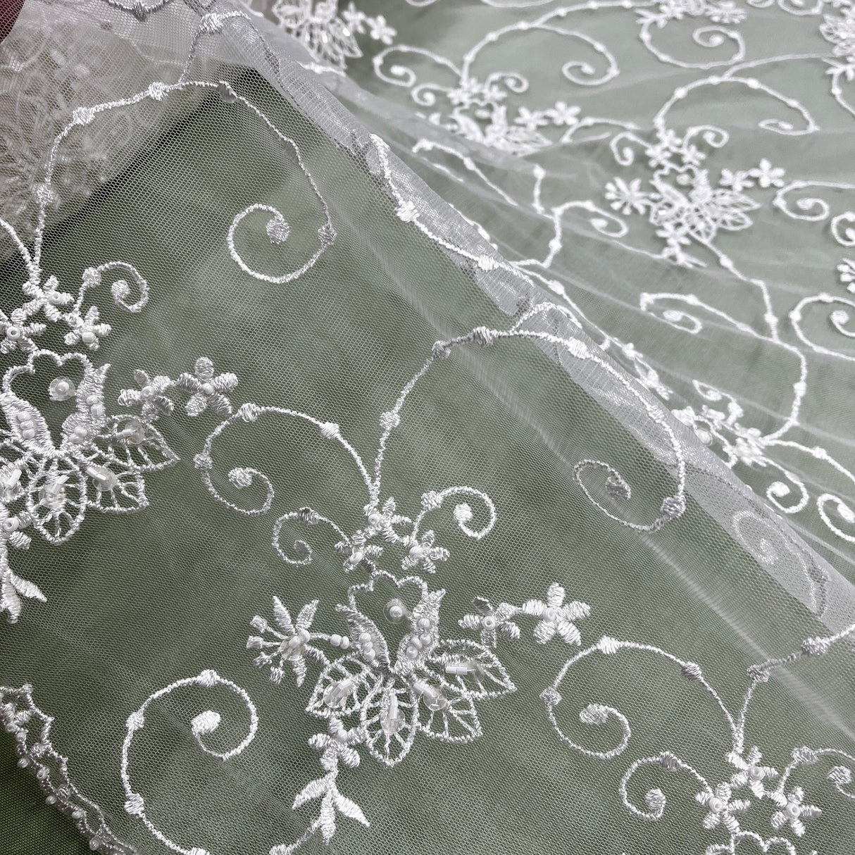 Beaded Embroidered Lace Mesh