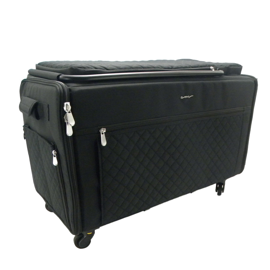 Everything Mary Jumbo 5 Wheel Collapsible Rolling Sewing Machine Storage Case Black