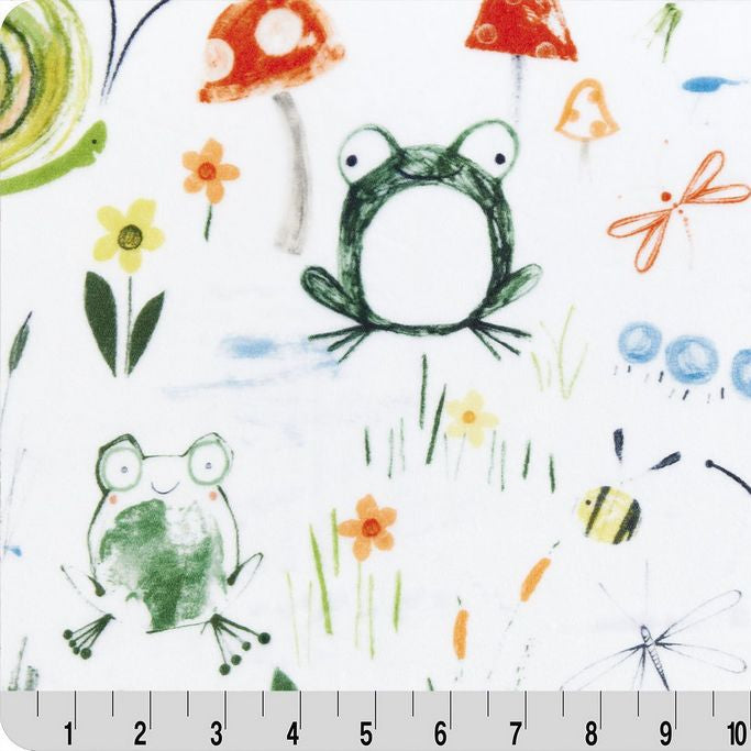 Cuddle Fabric Toadstool Tale Loden Print 58-60"