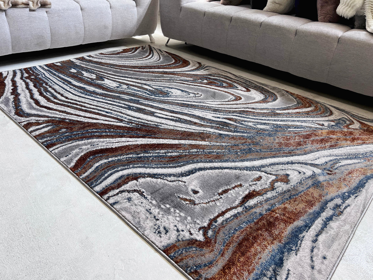 Chromatic Transformation Polypropylene Polyester Fabric - Shifting Hue Flat Weave Area Rug, Foldable, Made In Turkey (1 Unit)