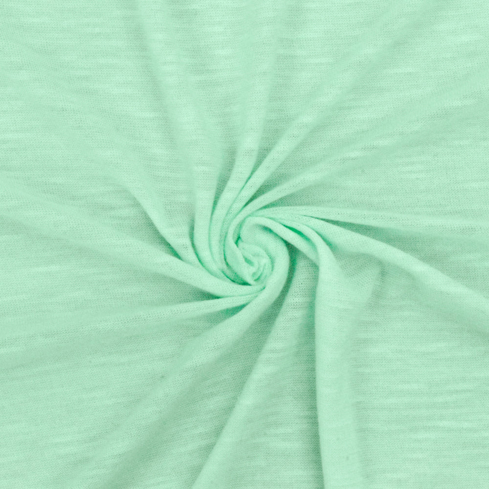 1 Yard Mint Green Slub Stretch Jersey Knit Fabric 58 Inches Width