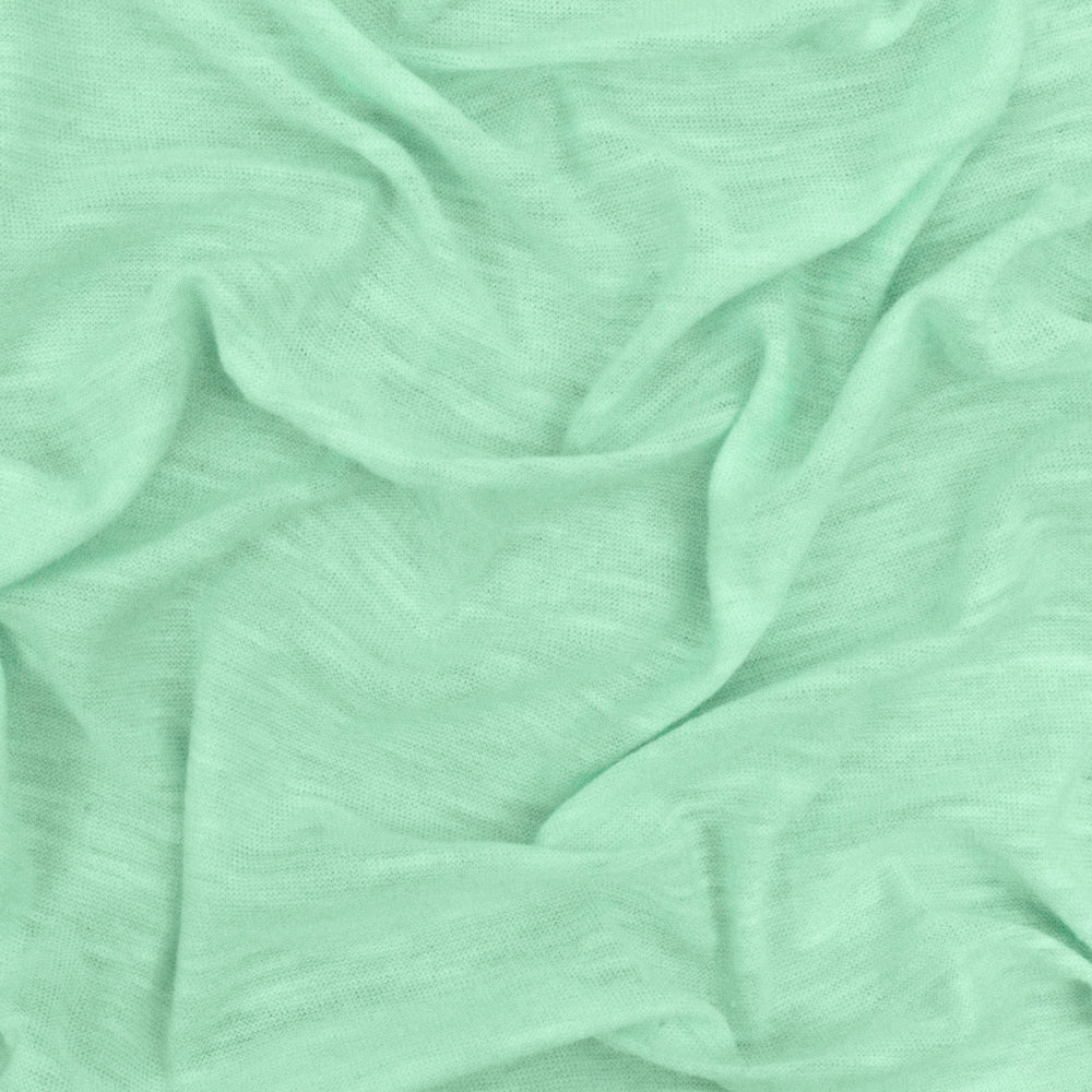 1 Yard Mint Green Slub Stretch Jersey Knit Fabric 58 Inches Width