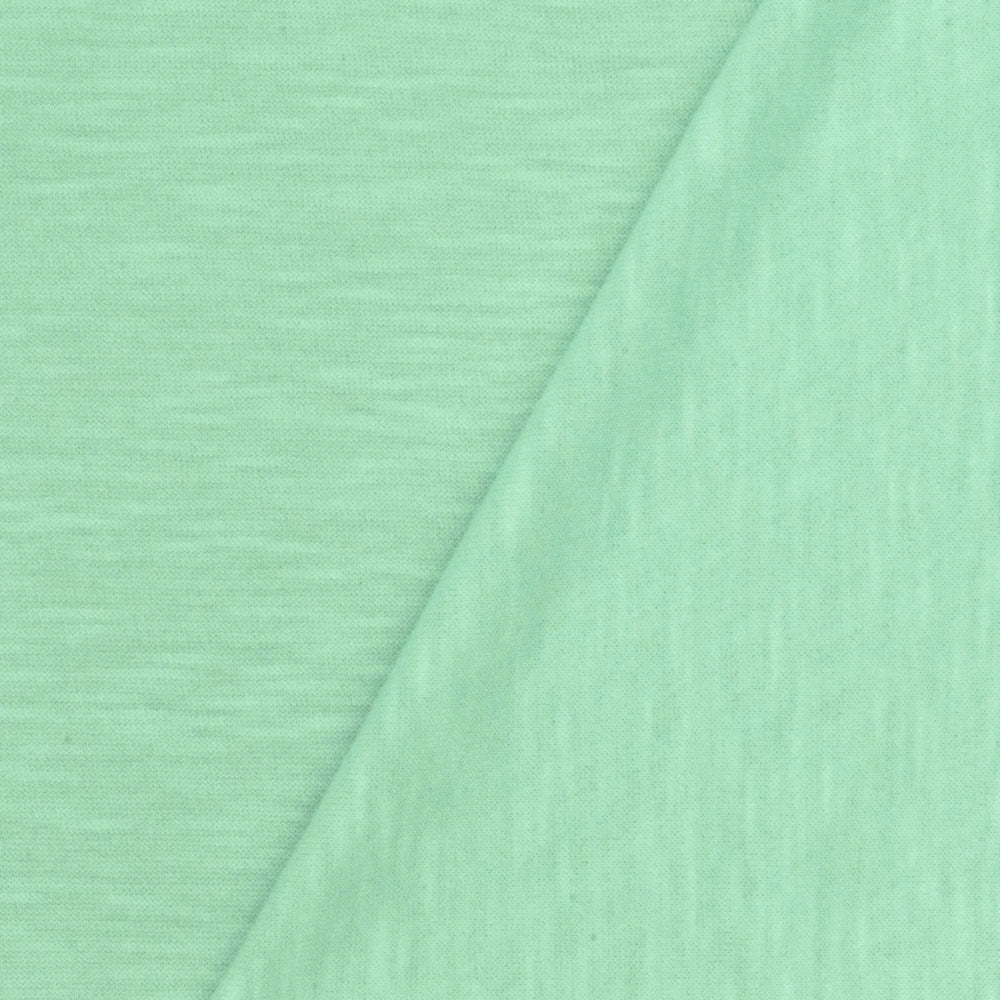 1 Yard Mint Green Slub Stretch Jersey Knit Fabric 58 Inches Width