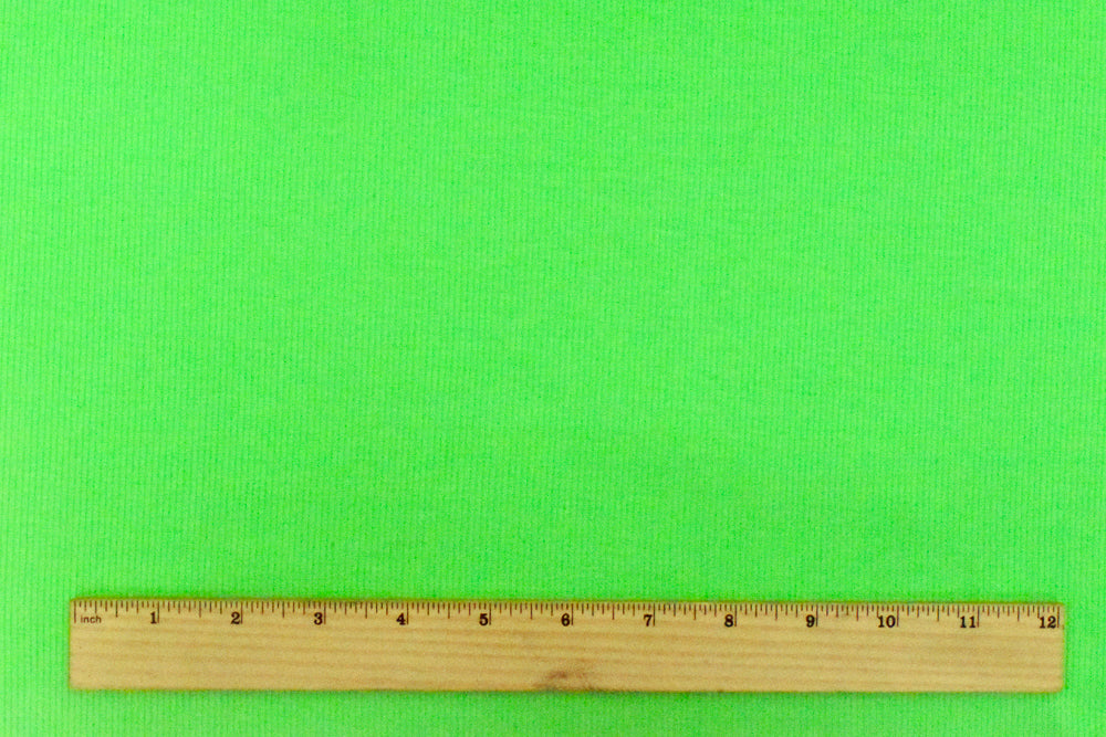 1 Yard Bright Green Stretch Polyester Rib Knit Fabric, 57 Inches Width