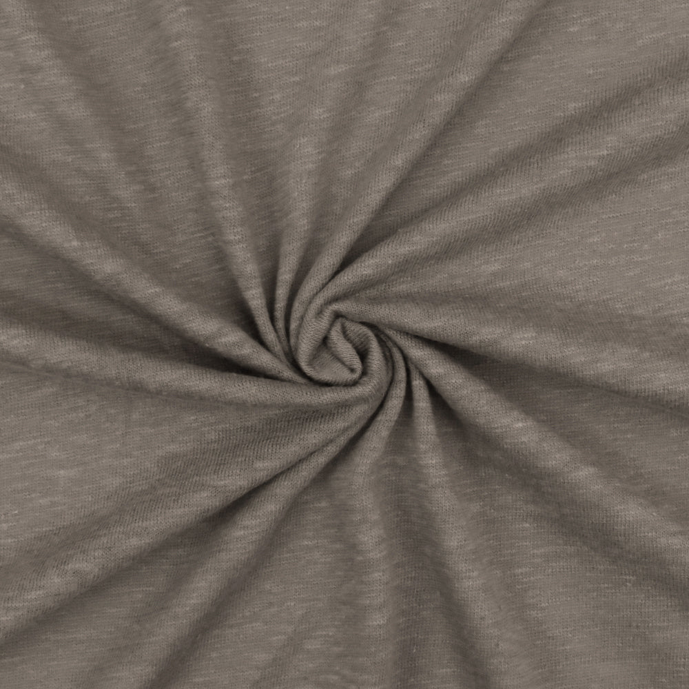 1 Yard Latte Taupe Brown Slub Stretch Jersey Knit Fabric Soft Matte 55 Inches Width