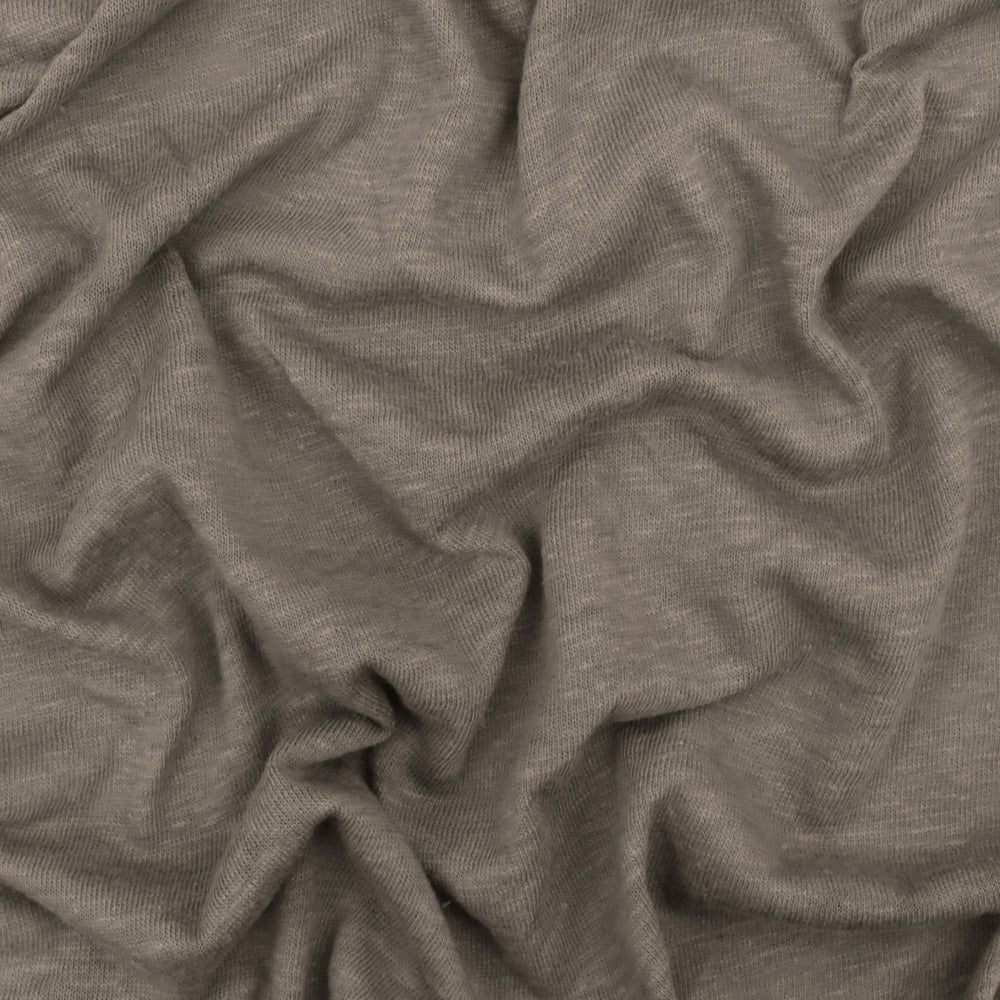 1 Yard Latte Taupe Brown Slub Stretch Jersey Knit Fabric Soft Matte 55 Inches Width