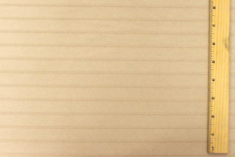 1 Yard Cream Beige Stripe Stretch Interlock Knit Fabric 60 Inches Width