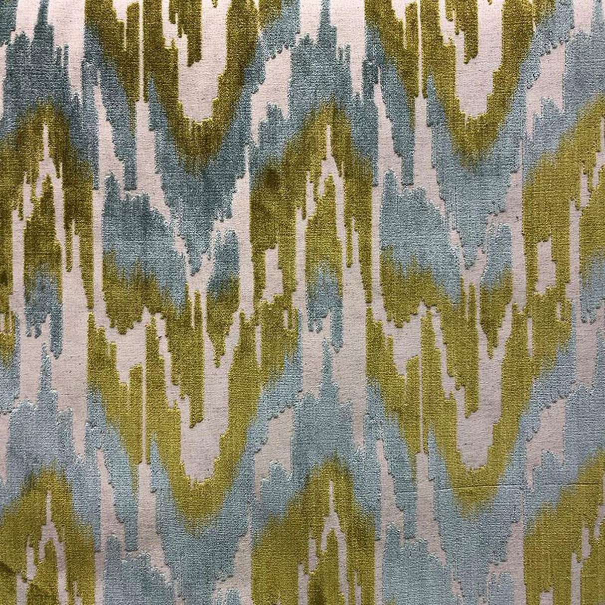 Diamo Cut Velvet Fabric - Abstract Ikat Pattern, 55" Width (1 Yard)