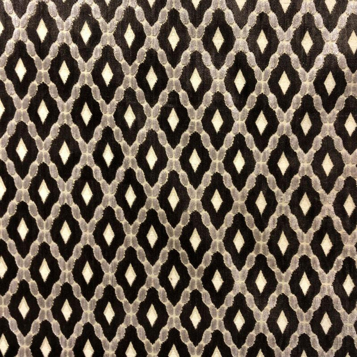 Diego Fabric Cut Velvet Fabric - Diamond Shaped Geometric Pattern, 55" Width (1 Yard)