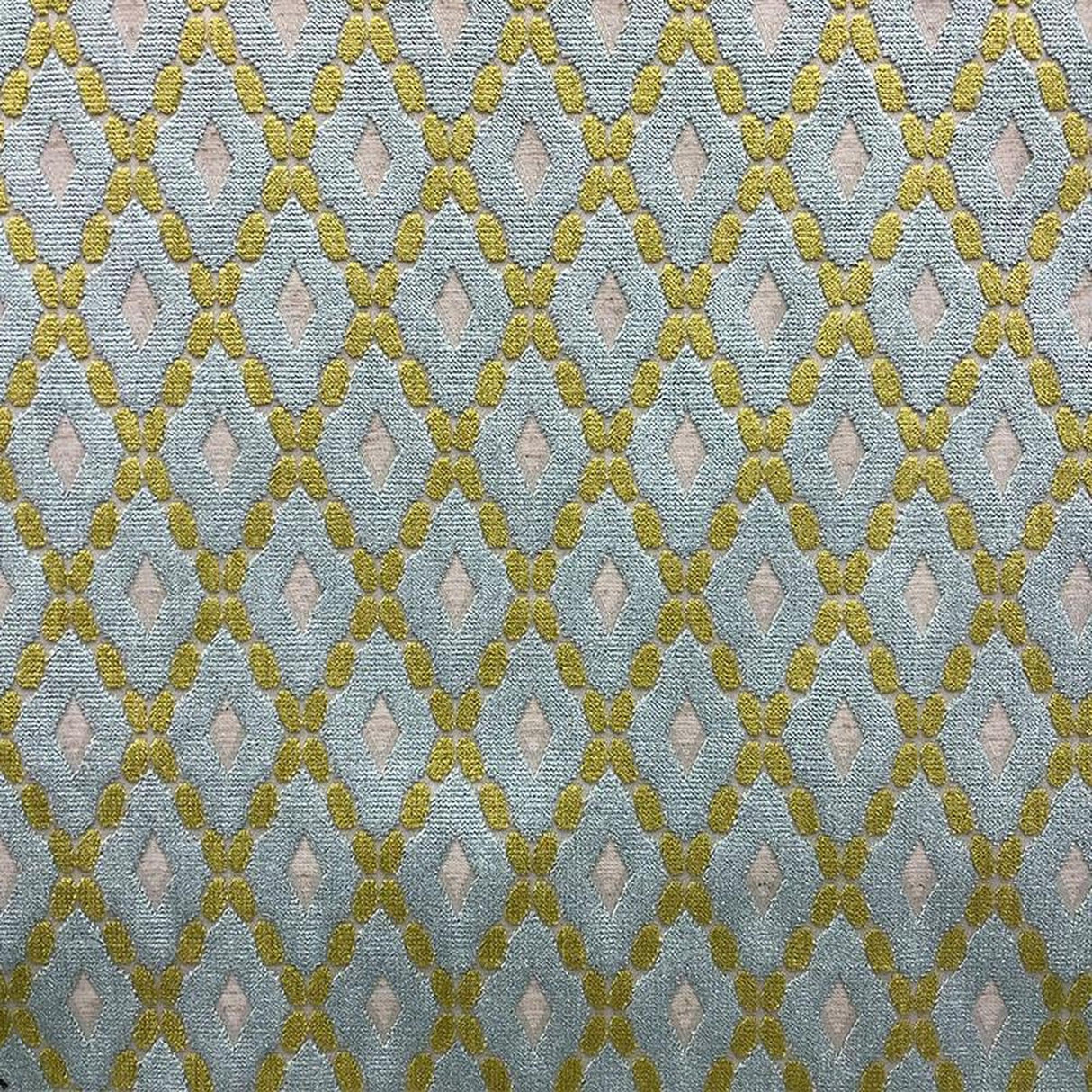 Diego Fabric Cut Velvet Fabric - Diamond Shaped Geometric Pattern, 55" Width (1 Yard)