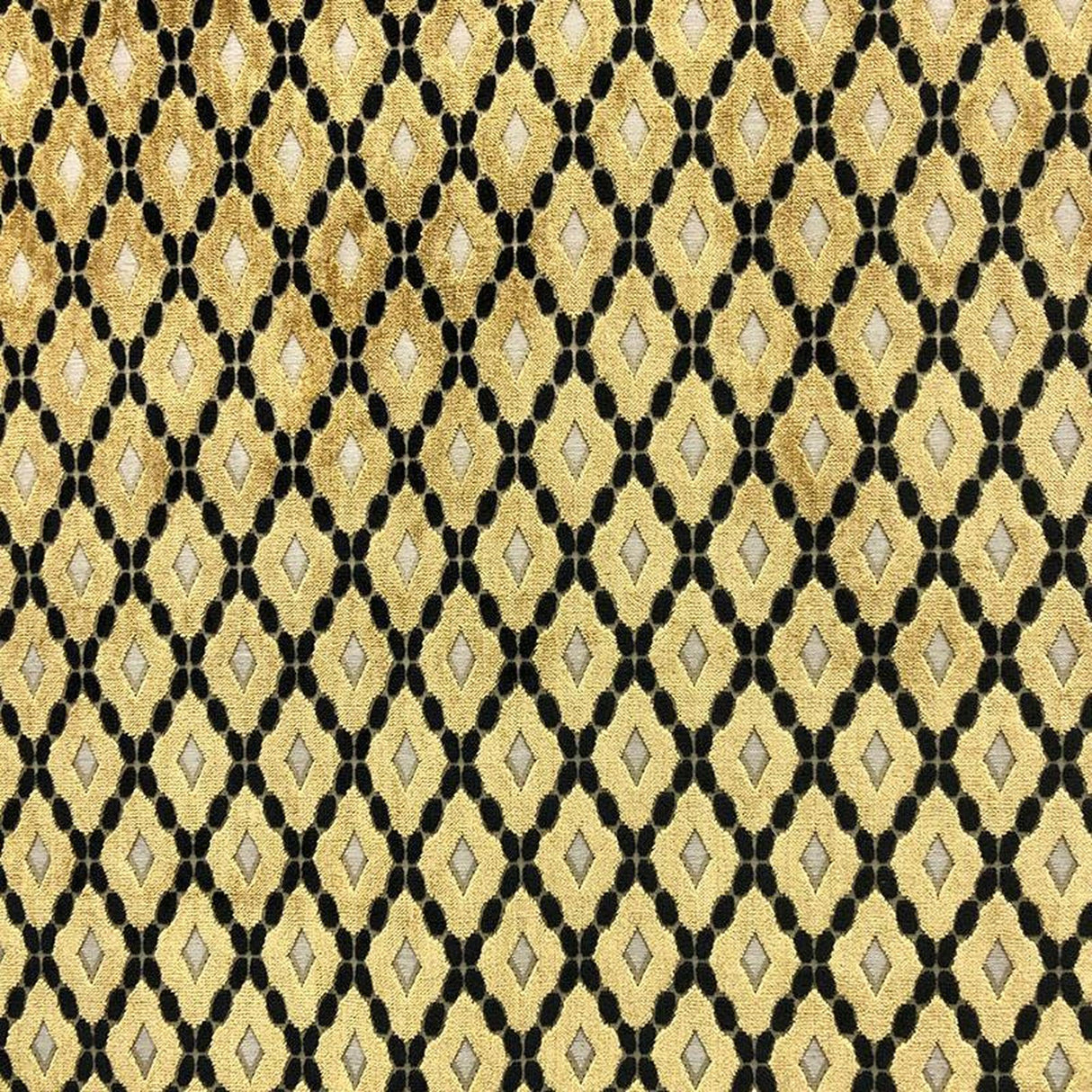 Diego Fabric Cut Velvet Fabric - Diamond Shaped Geometric Pattern, 55" Width (1 Yard)