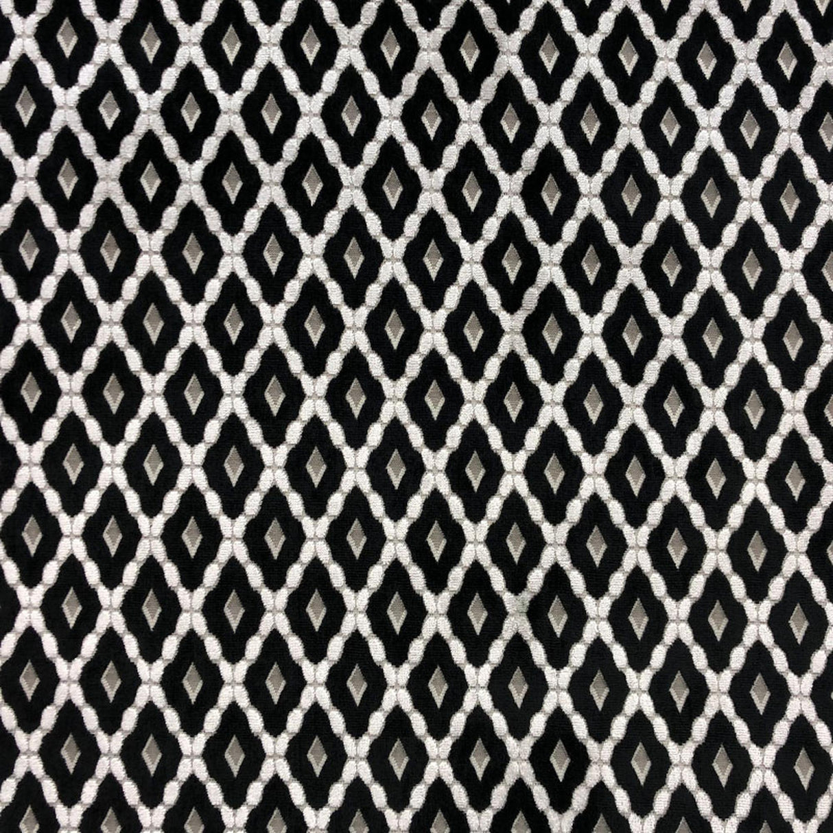 Diego Fabric Cut Velvet Fabric - Diamond Shaped Geometric Pattern, 55" Width (1 Yard)