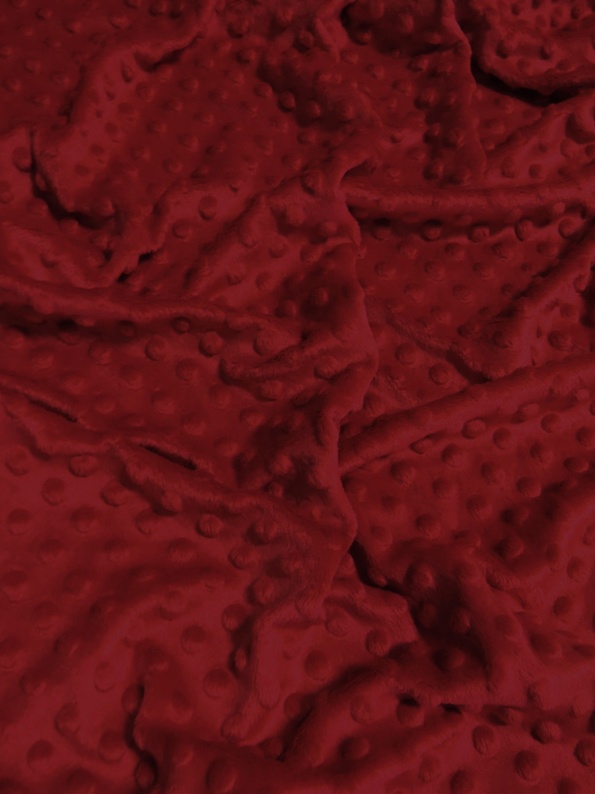 Biking Red Minky Dimple Dot Baby Soft Fabric