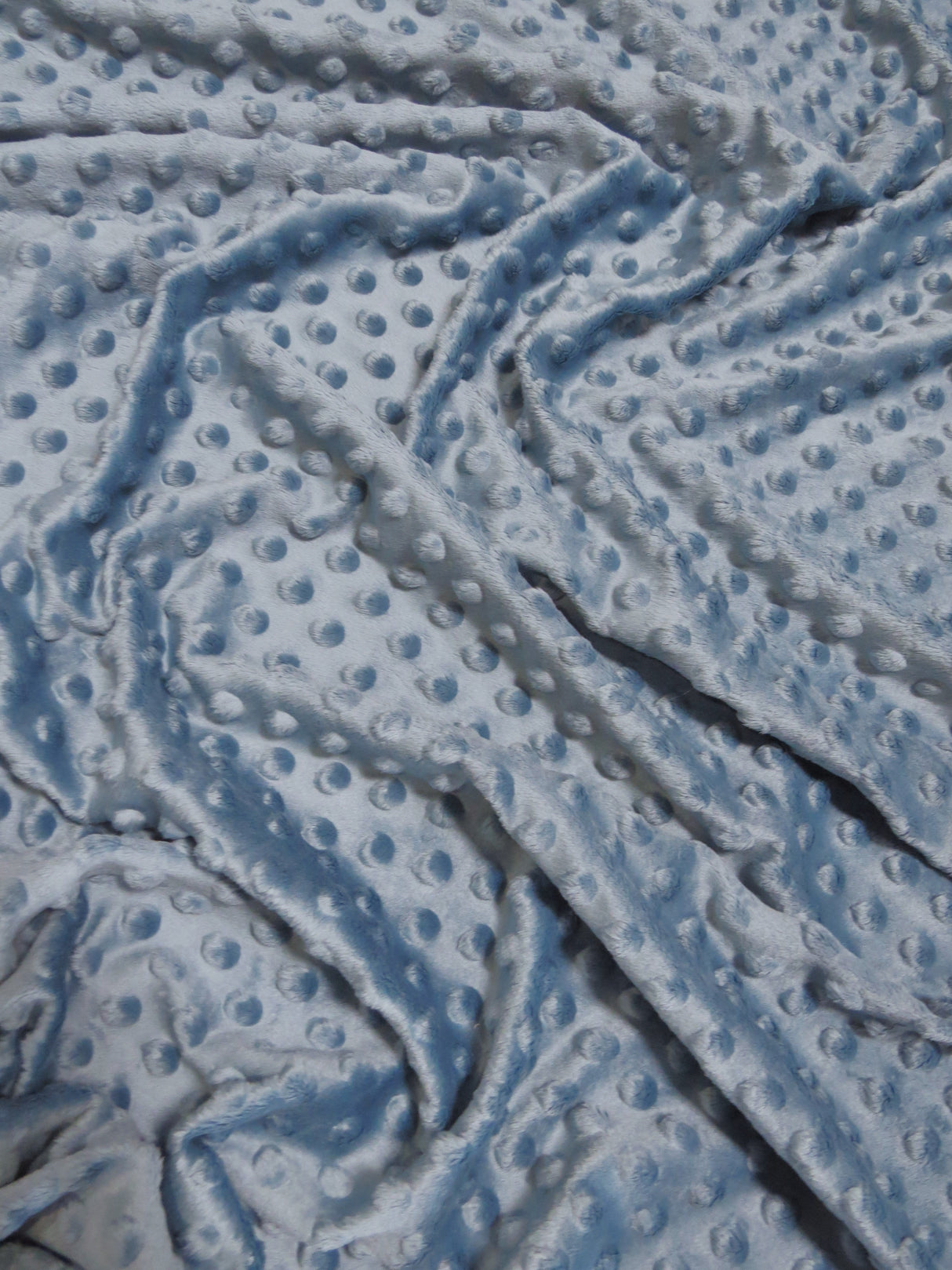 Denim Blue Minky Dimple Dot Baby Soft Fabric
