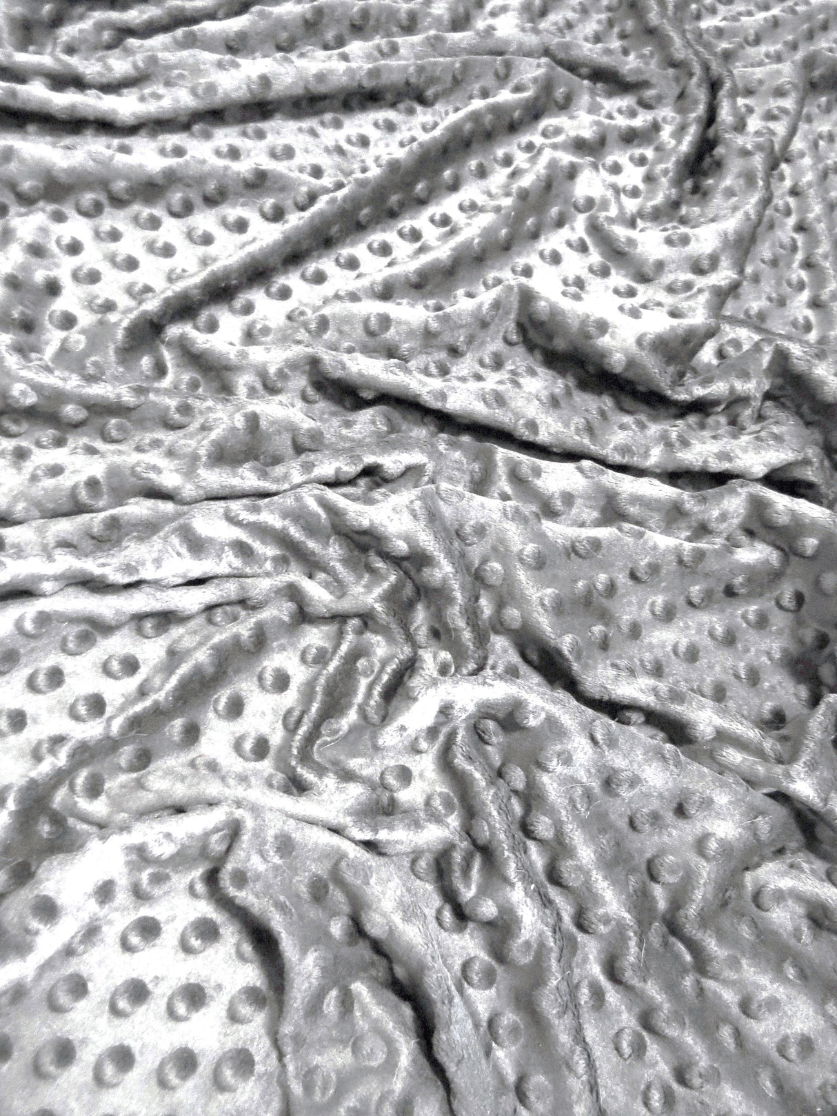 Grey Minky Dimple Dot Baby Soft Fabric