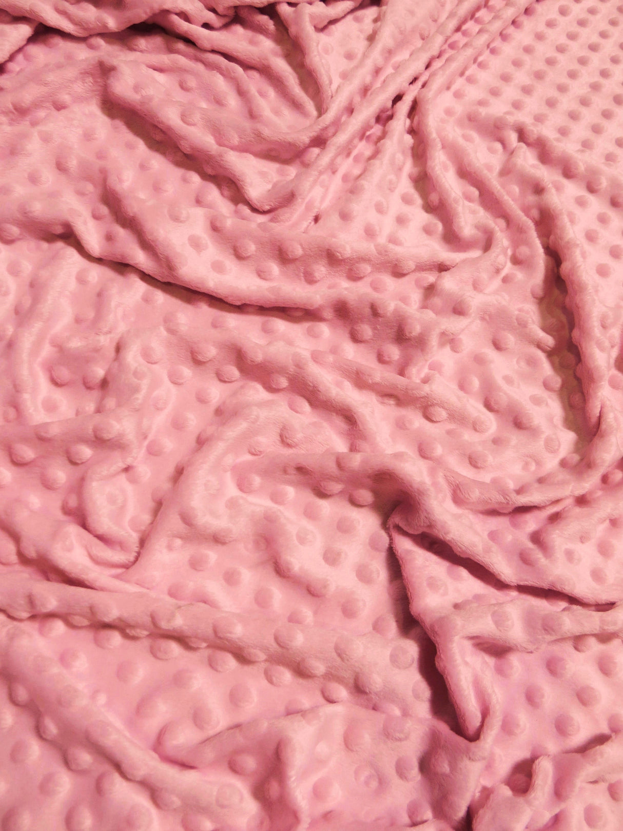 Pink Minky Dimple Dot Baby Soft Fabric by the Yard