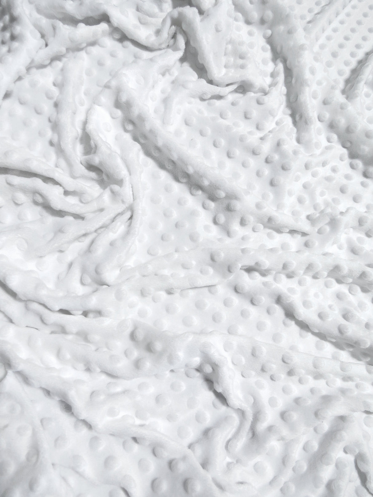 White Minky Dimple Dot Baby Soft Fabric