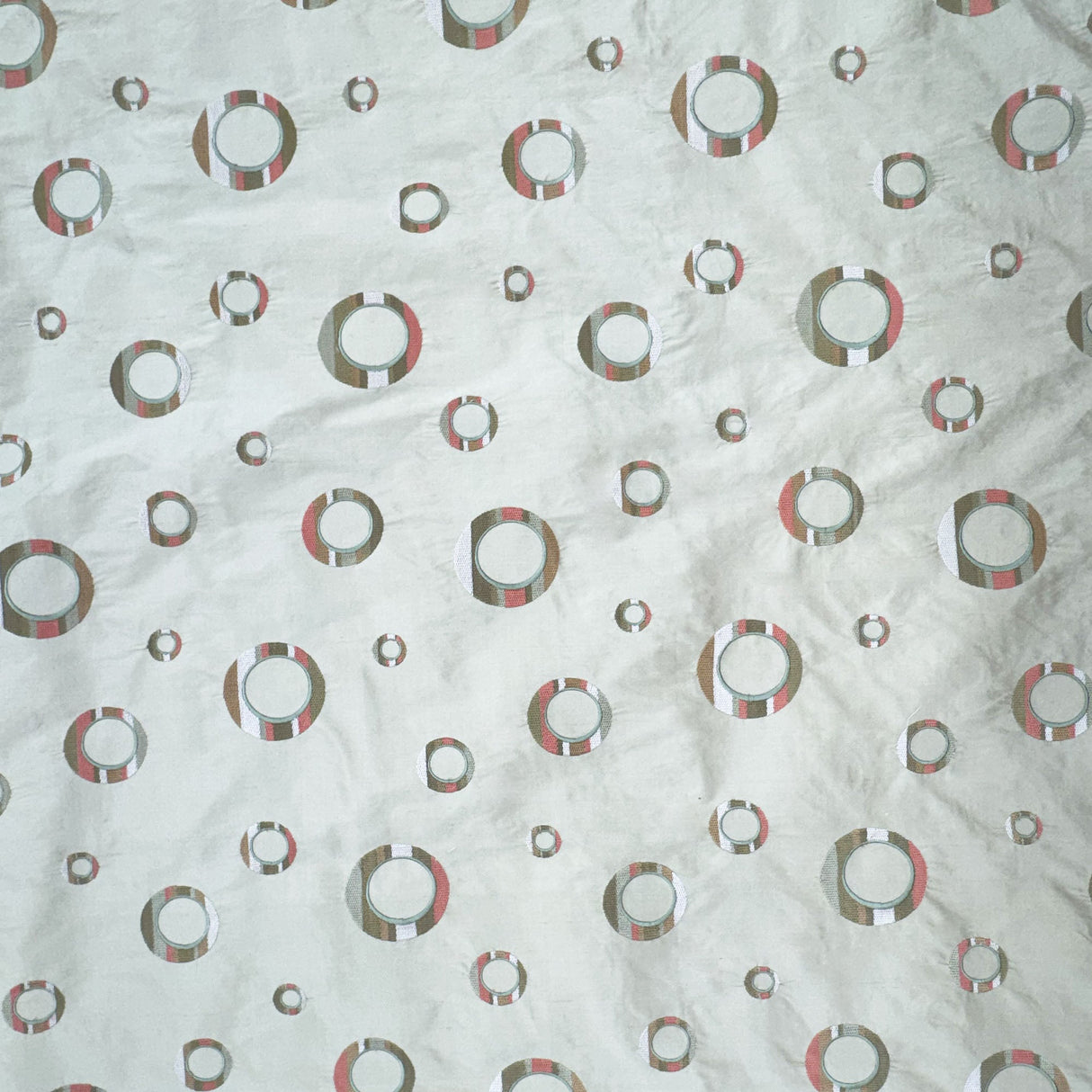Disco Silk Fabric - Multicolored Circle Pattern, 54" Width (1 Yard)