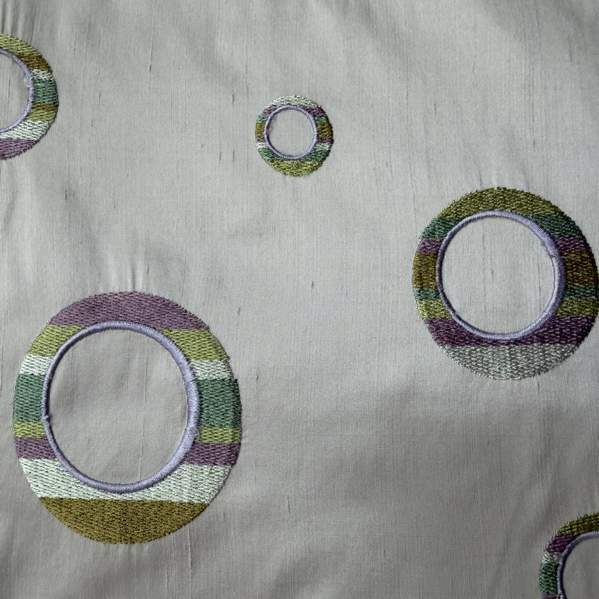 Disco Silk Fabric - Multicolored Circle Pattern, 54" Width (1 Yard)