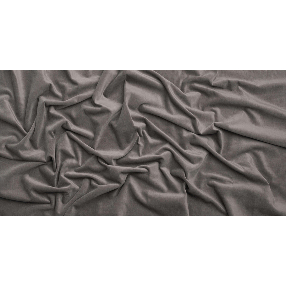 Polyester and Cotton Upholstery Velvet - Nickel - Corry Collection