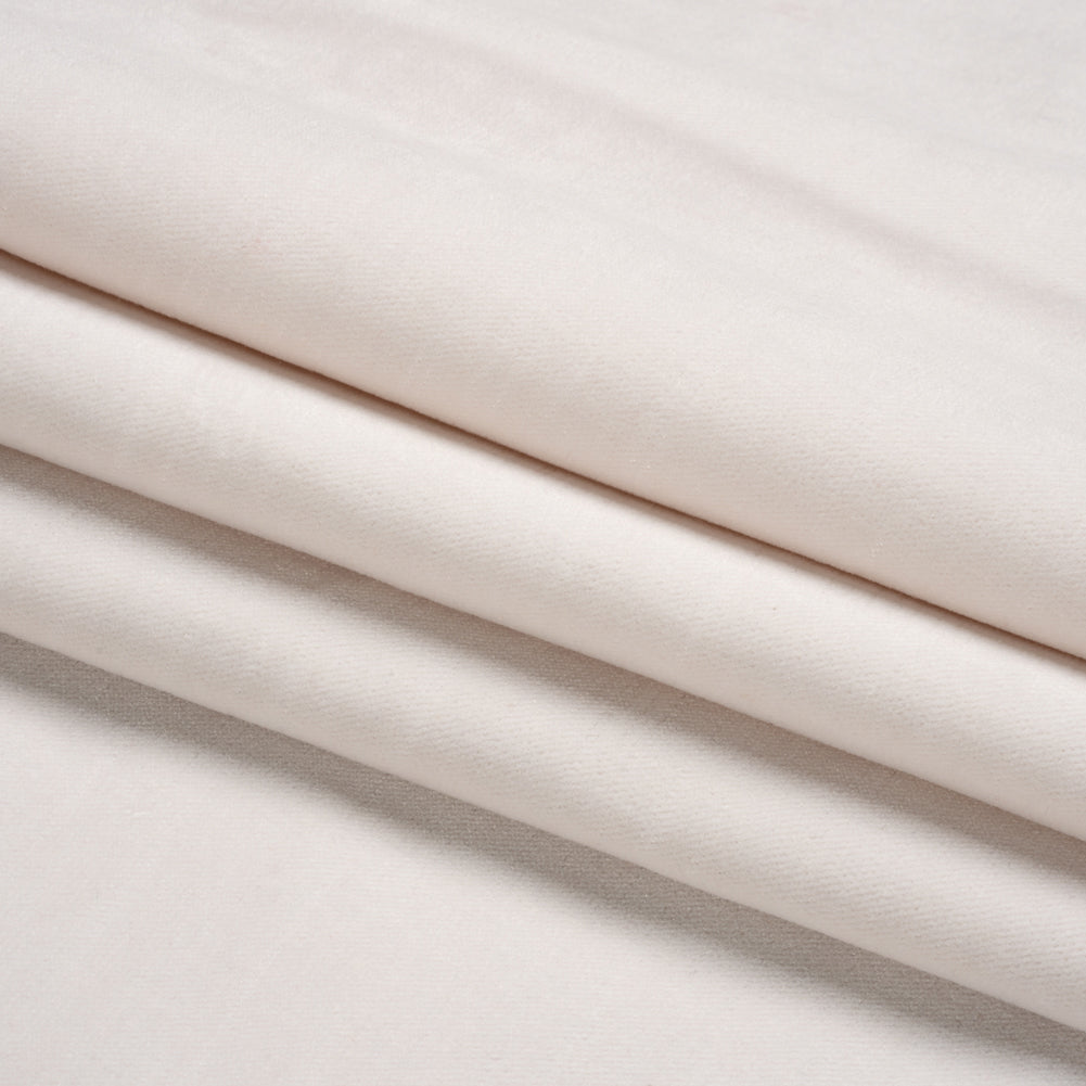 Polyester and Cotton Upholstery Velvet - Snow - Corry Collection