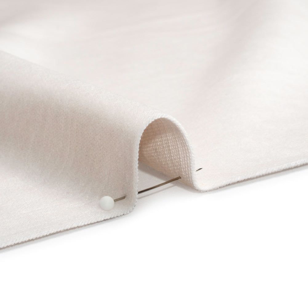 Polyester and Cotton Upholstery Velvet - Snow - Corry Collection