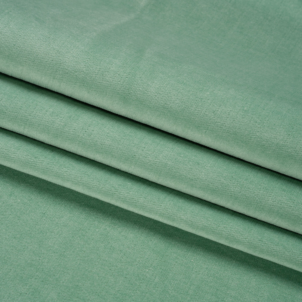 Polyester and Cotton Upholstery Velvet - Spearmint - Corry Collection