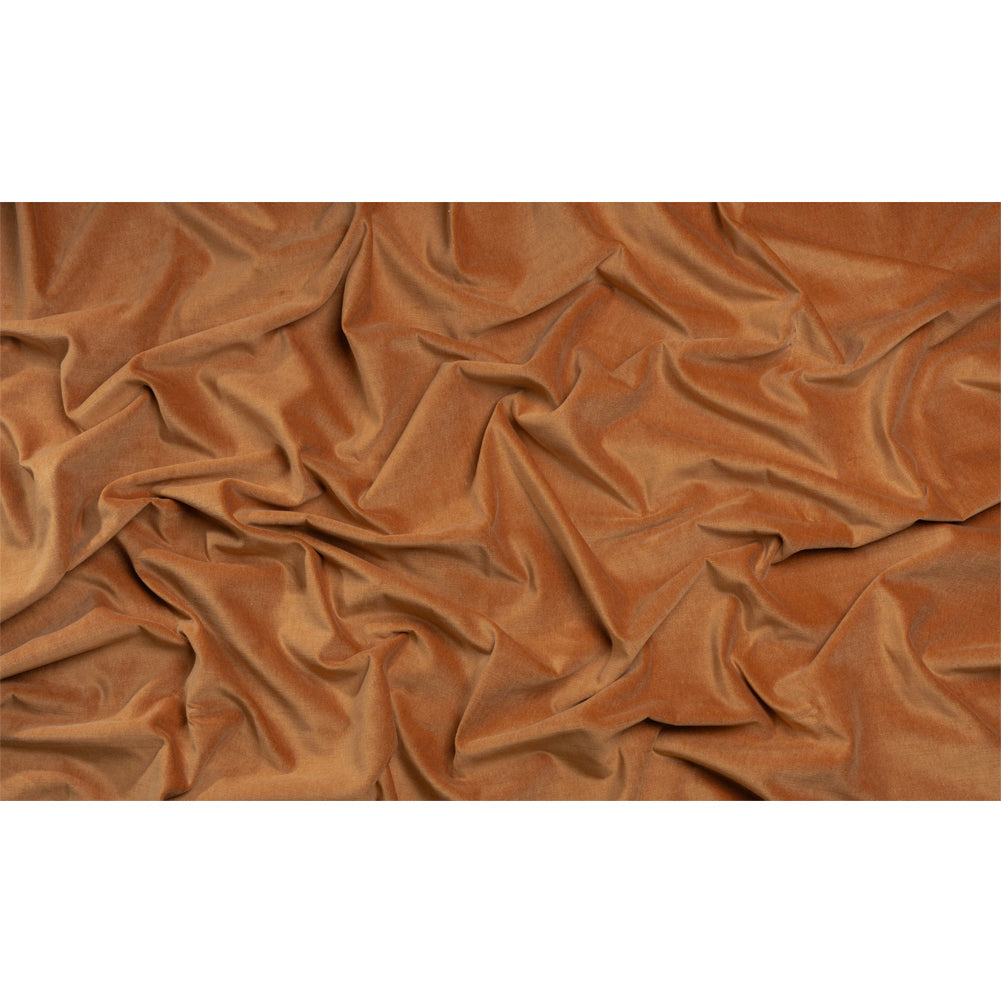 Polyester and Cotton Upholstery Velvet - Tangerine - Corry Collection