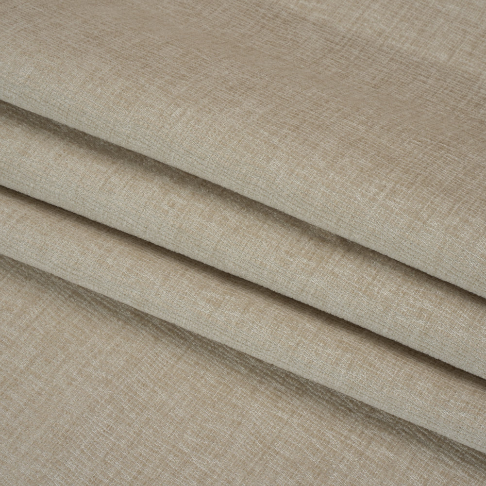 Chenille Upholstery Woven with Latex Backing - Ecru - Lovell Collection